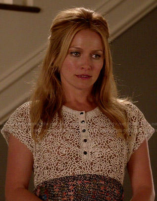 Caryn’s lace and floral dress on Weird Loners