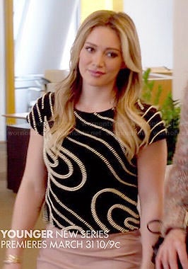 Kelsey’s black beaded top on Younger