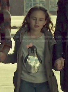 Kira’s sequin penguin top on Orphan Black