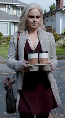 Liv’s burgundy v-neck dress on iZombie
