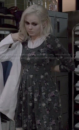 Liv’s grey rose print dress on iZombie