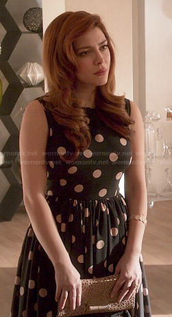Louise’s black polka dot dress on Revenge