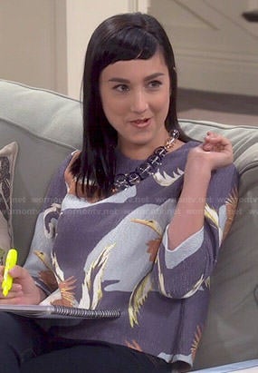 Mandy’s bird print top on Last Man Standing