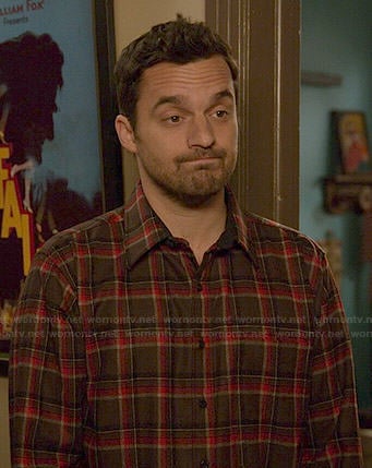 Nick’s brown plaid shirt on New Girl