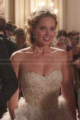 Ophelia’s strapless gown on The Royals