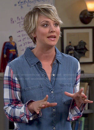 Penny’s plaid and denim shirt on The Big Bang Theory