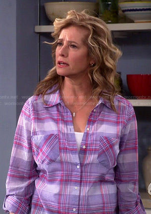Vanessa’s purple plaid shirt on Last Man Standing