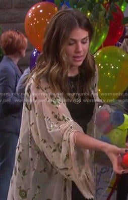 Abigail’s floral kimono jacket on Days of our Lives