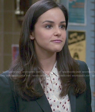 Amy’s tulip print blouse on Brooklyn Nine-Nine