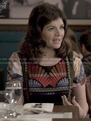 Annie’s fan print dress on Marry Me