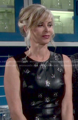 Ashley’s embellished leather top on The Young and the Restless