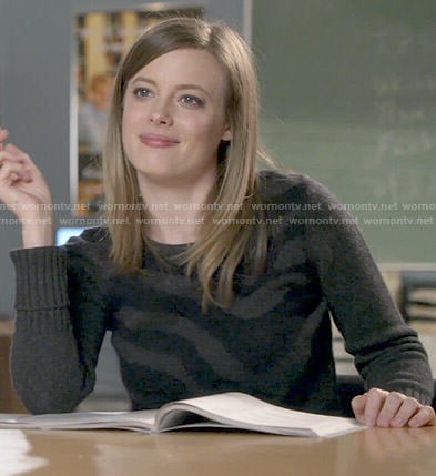 Britta’s grey zebra stripe sweater on Community