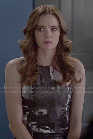 Caitlin’s painted print dress on The Flash