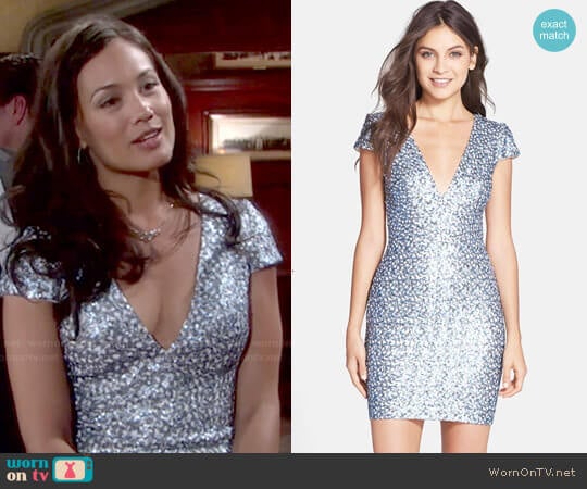 Dress the Population Zoe Sequin Dress in Slate