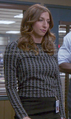Gina’s black honeycomb print top on Brooklyn Nine-Nine