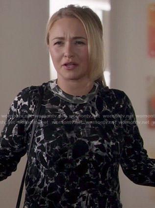 Juliette’s black and white printed sweater on Nashville