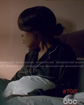 Olivia’s black pajamas with white trim on Scandal