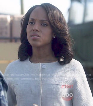 Olivia’s white textured coat on Scandal