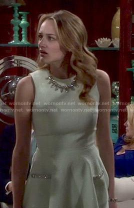 Summer’s mint green dress with embellished pockets on The Young and the Restless