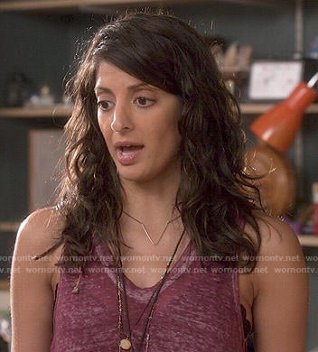 Zara’s purple tank top on Weird Loners
