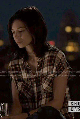 Cat’s sleeveless plaid shirt on Beauty and the Beast