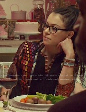 Cosima’s mixed pattern top on Orphan Black