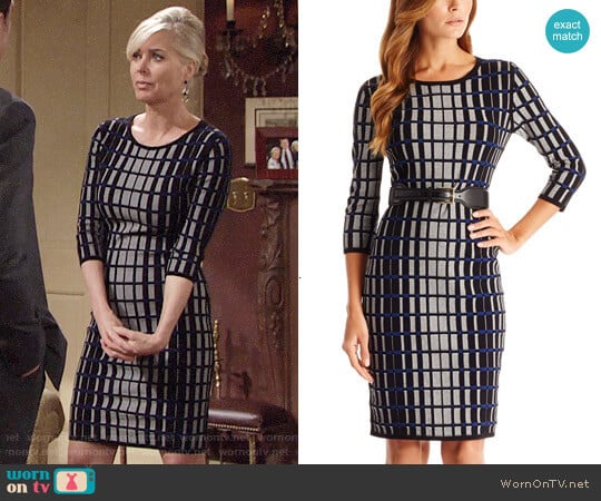 Hugo Boss F5133 Viscose Blend Knit Sweater Dress worn by Ashley Abbott (Eileen Davidson) on The Young and the Restless