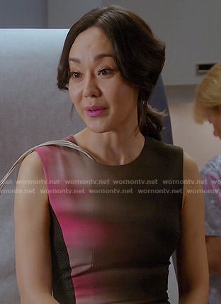 Karen’s pink and black faded print dress on Mistresses