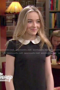 Maya’s black dress with white collar on Girl Meets World