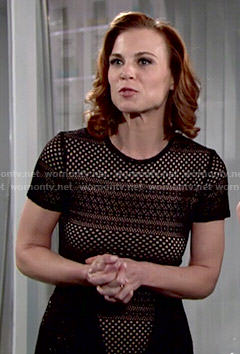 Phyllis’s black mesh top on The Young and the Restless