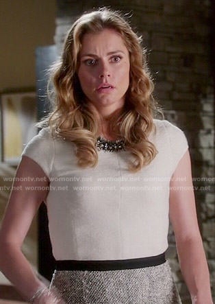 Taylor’s two-tone tweed dress on Devious Maids