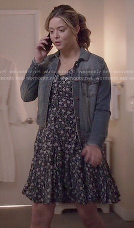 Ali’s floral dress and denim jacket on Pretty Little Liars