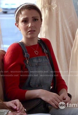April’s denim overalls on Chasing Life
