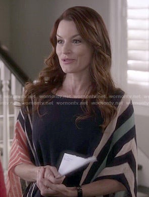 Ashley’s striped poncho top on Pretty Little Liars