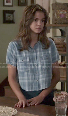 Callie’s blue plaid cropped shirt on The Fosters