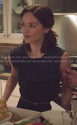 Cat’s black sleeveless dress on Beauty and the Beast
