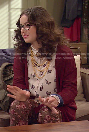 Delia’s bird print shirt on I Didn’t Do It