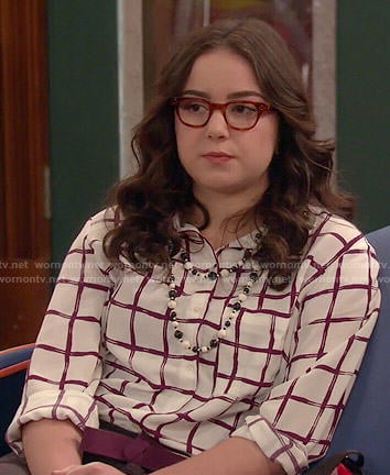 Delia’s windowpane print shirt on I Didn’t Do It