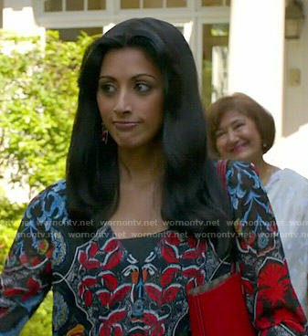 Divya’s printed blouse on Royal Pains