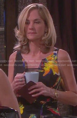 Eve’s floral mesh panel dress on Days of our Lives