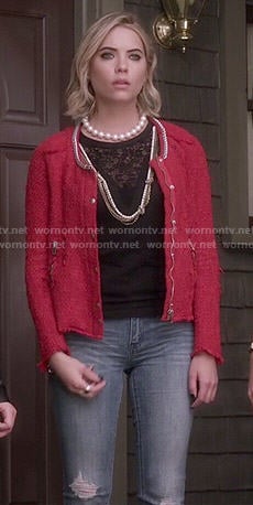 Hanna’s red tweed jacket on Pretty Little Liars