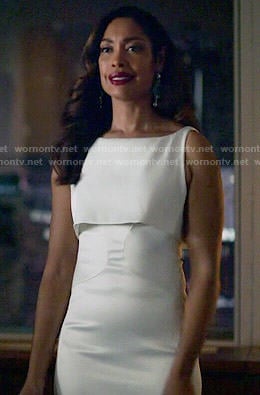 Jessica’s white layered gown on Suits