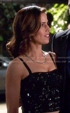 Marisol’s black beaded top on Devious Maids