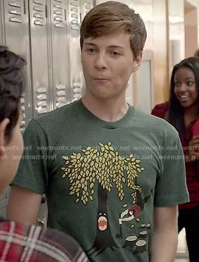 Noah’s lumberjack tee on Scream