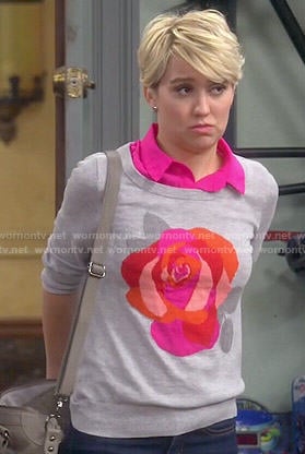 Riley’s rose print sweater on Baby Daddy