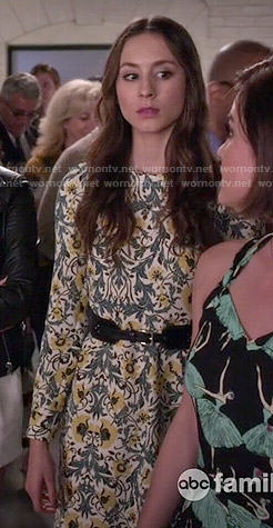 Spencer’s floral long sleeved dress on Pretty Little Liars
