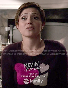 April’s purple heart sweater on Chasing Life