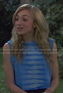 Emma’s blue tie dye top on Bunk’d