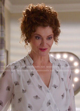 Evelyn’s fan print blouse on Devious Maids