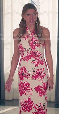 Josslyn’s floral twist-neck dress on Mistresses